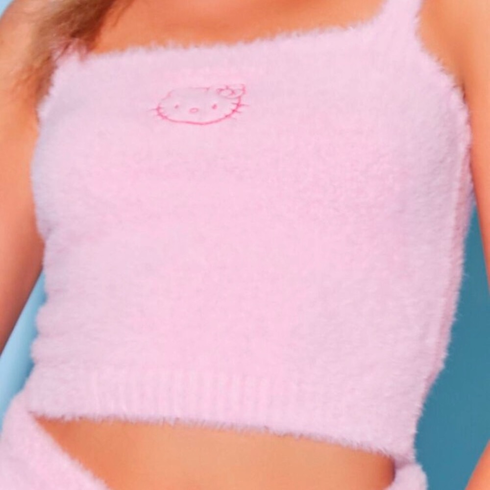 Hello Kitty x Forever 21 Fuzzy Sweater - Knit Hello Kitty Cami Tank Top Size S